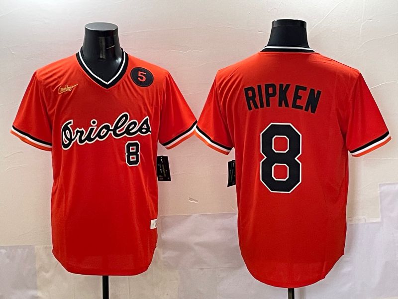 Men Baltimore Orioles 8 Ripken Orange Game 2025 Nike MLB Jersey style 50915